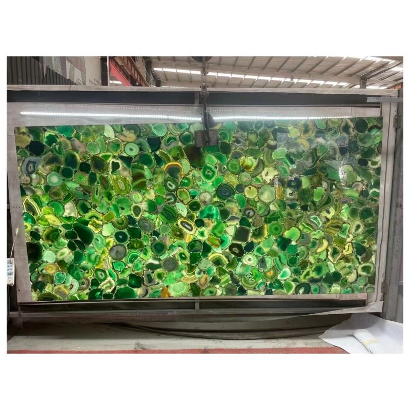 Dalle de pierres précieuses d’agate verte