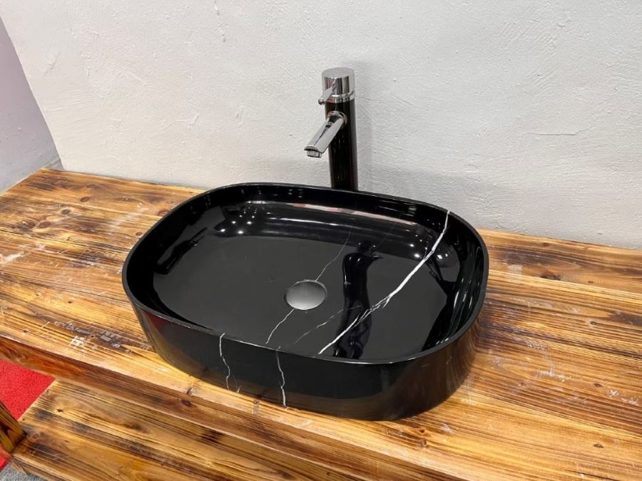 Lavabo en marbre noir Nero Marquina