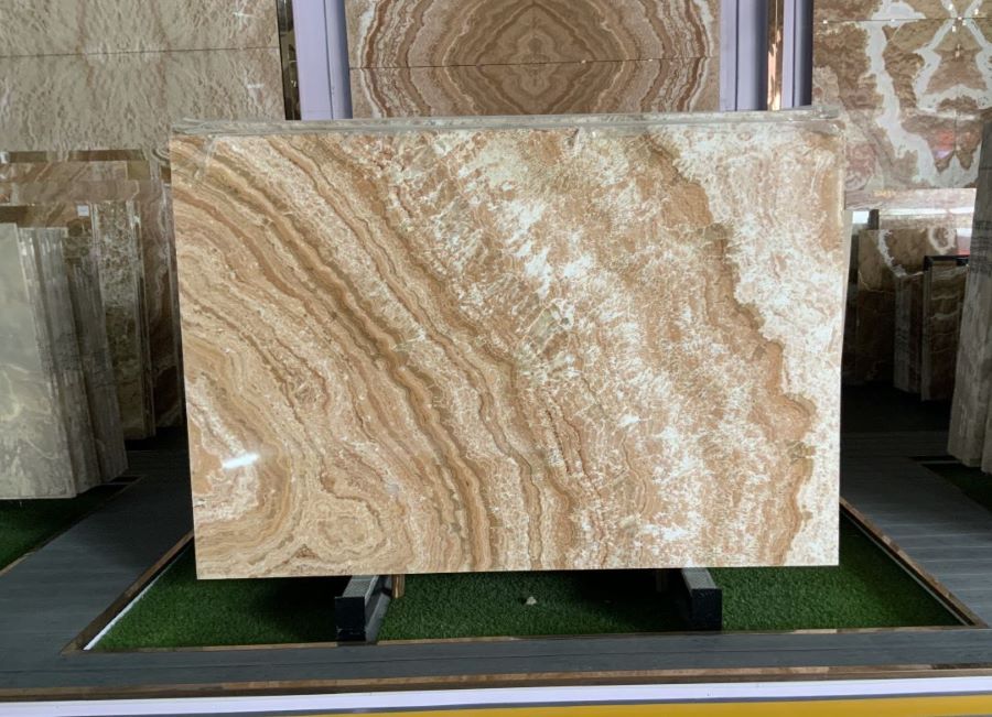 Dalle d’onyx de jade de paon