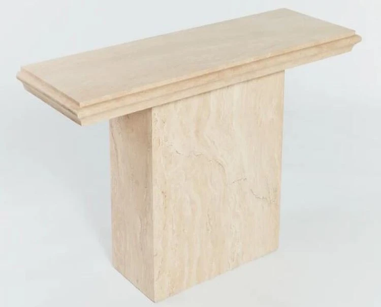 Polished Beige travertine console coffee table Polished Beige travertine console coffee table