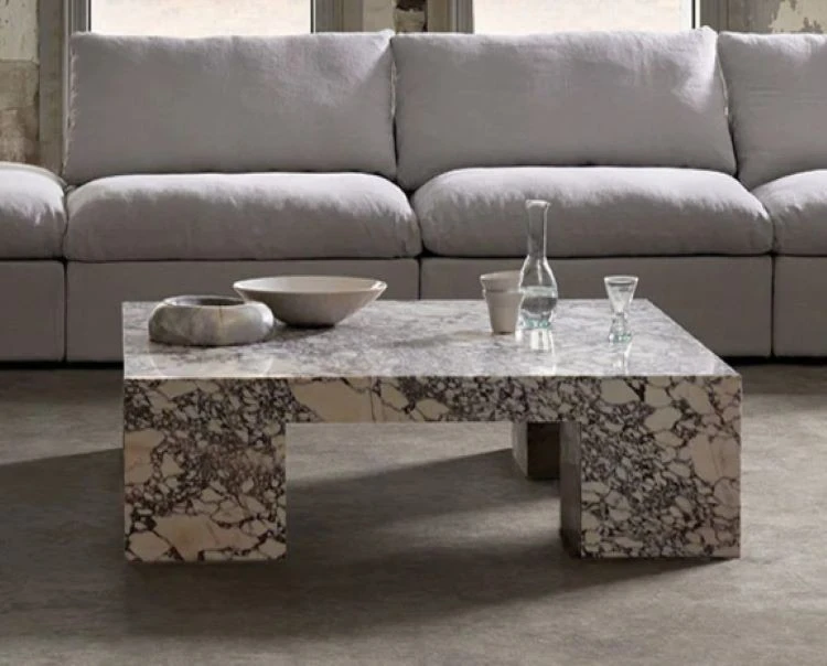 Calacatta Viola Marble Square Living Room Coffee Table